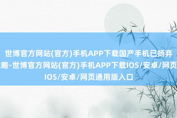 世博官方网站(官方)手机APP下载国产手机已扬弃廉价竞争战略-世博官方网站(官方)手机APP下载IOS/安卓/网页通用版入口