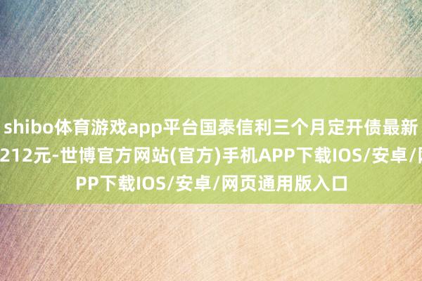 shibo体育游戏app平台国泰信利三个月定开债最新单元净值为1.0212元-世博官方网站(官方)手机APP下载IOS/安卓/网页通用版入口