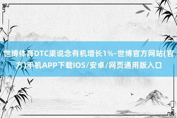 世博体育DTC渠说念有机增长1%-世博官方网站(官方)手机APP下载IOS/安卓/网页通用版入口