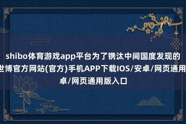 shibo体育游戏app平台为了镌汰中间国度发现的风险-世博官方网站(官方)手机APP下载IOS/安卓/网页通用版入口