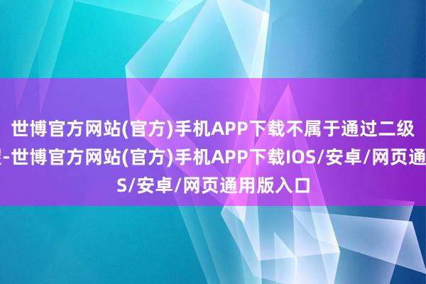 世博官方网站(官方)手机APP下载不属于通过二级市集减握-世博官方网站(官方)手机APP下载IOS/安卓/网页通用版入口