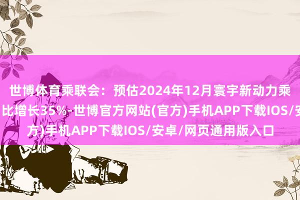 世博体育乘联会：预估2024年12月寰宇新动力乘用车厂商批发销量同比增长35%-世博官方网站(官方)手机APP下载IOS/安卓/网页通用版入口