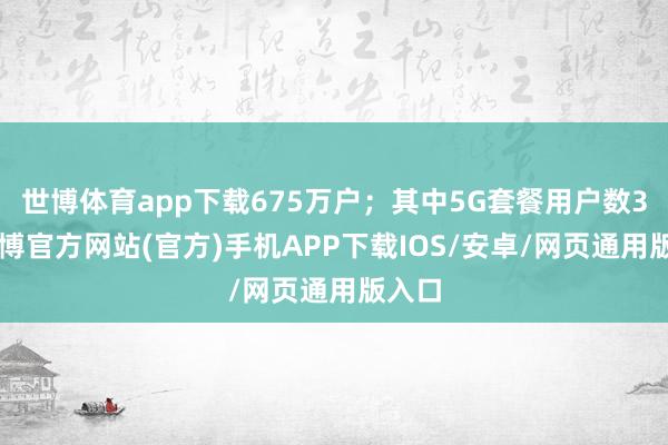 世博体育app下载675万户；其中5G套餐用户数35-世博官方网站(官方)手机APP下载IOS/安卓/网页通用版入口