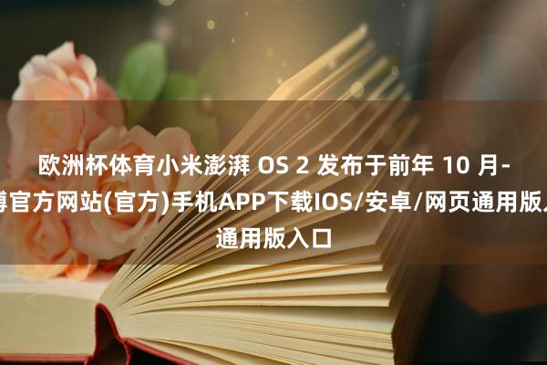 欧洲杯体育小米澎湃 OS 2 发布于前年 10 月-世博官方网站(官方)手机APP下载IOS/安卓/网页通用版入口